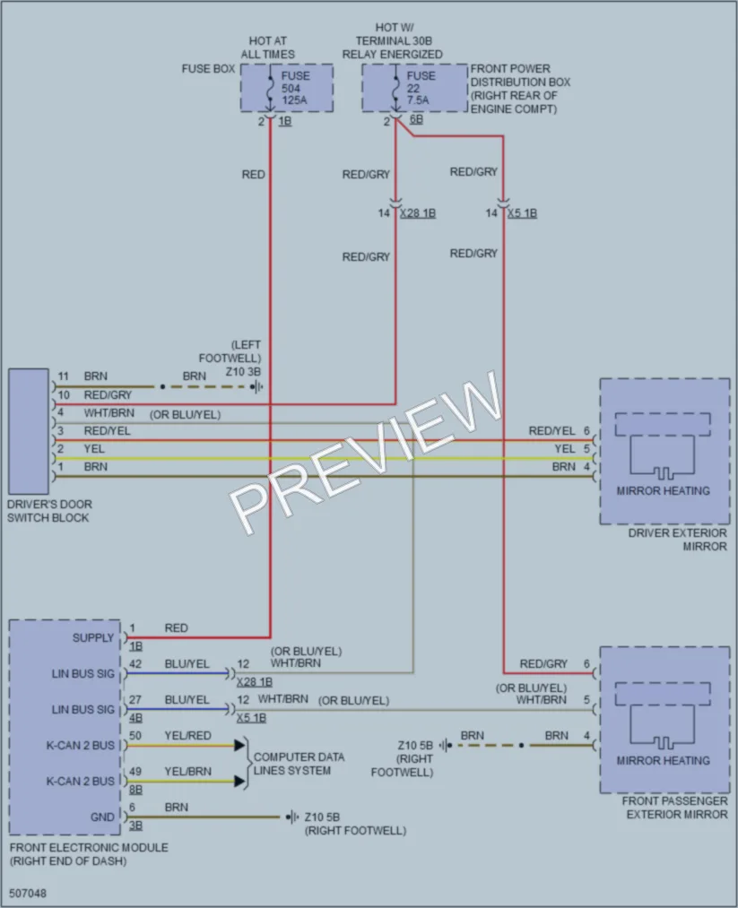 2016 BMW 330e Defoggers wiring diagram preview