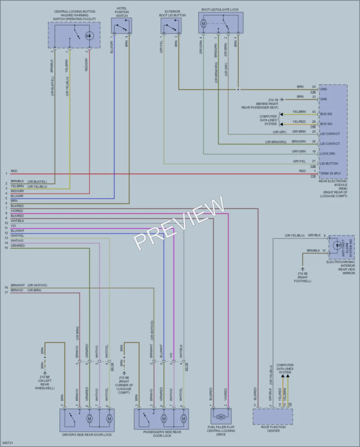 2016 BMW 340i Anti Theft wiring diagram preview