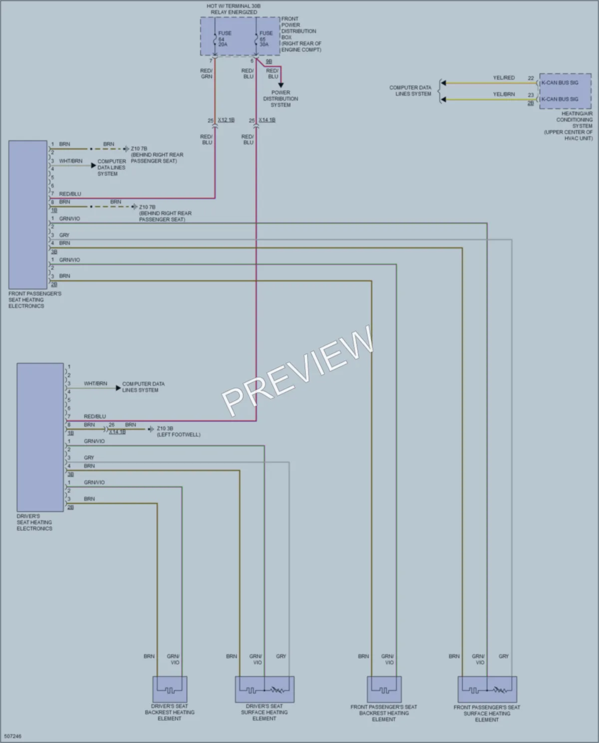 2016 BMW 428iGranCoupe Power Seats wiring diagram preview