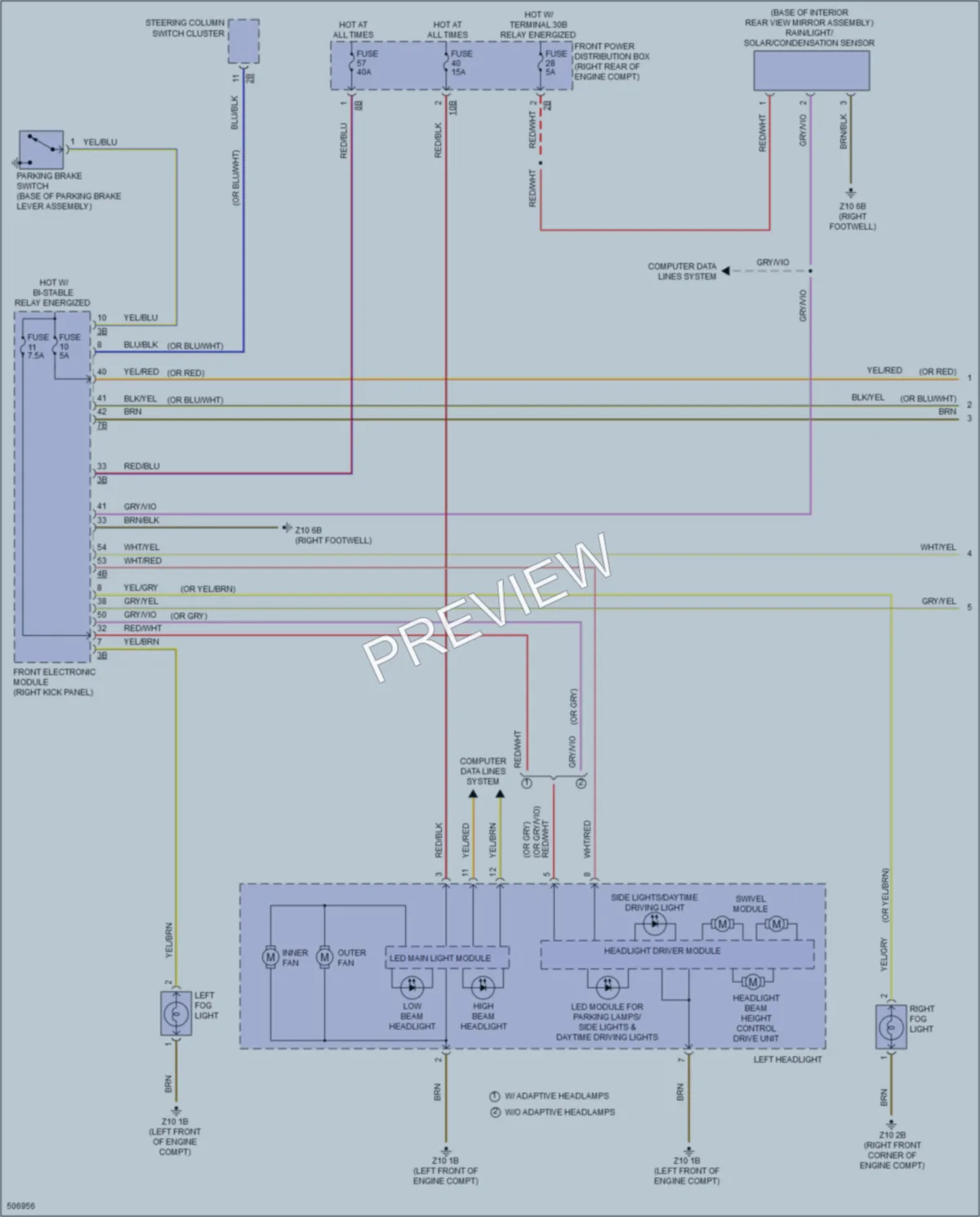 2016 BMW 435i Headlights wiring diagram preview
