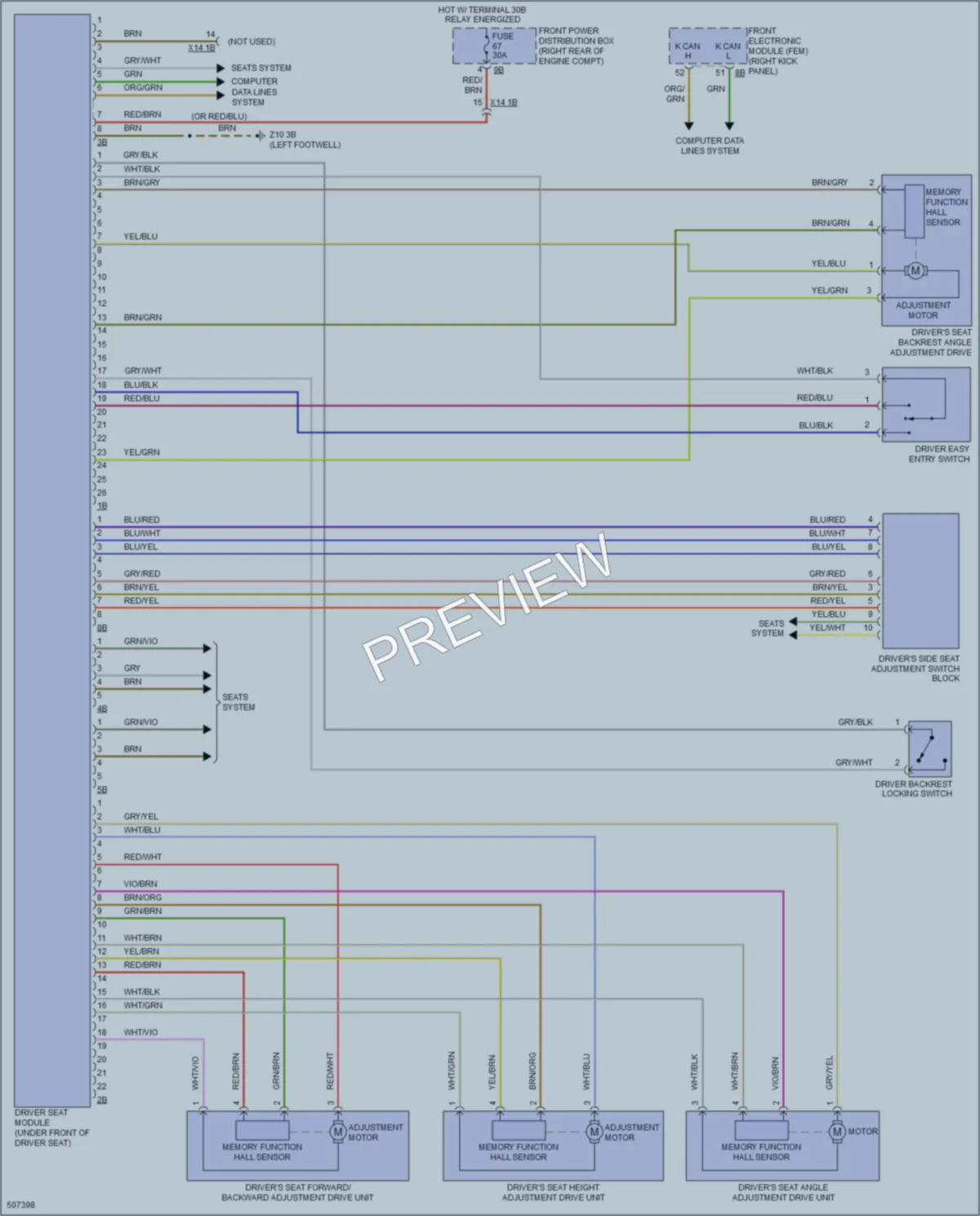 2016 BMW 435i Memory Systems wiring diagram preview