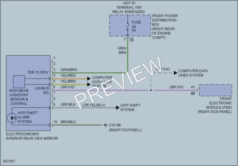 2016 BMW 435i Power Mirrors wiring diagram preview