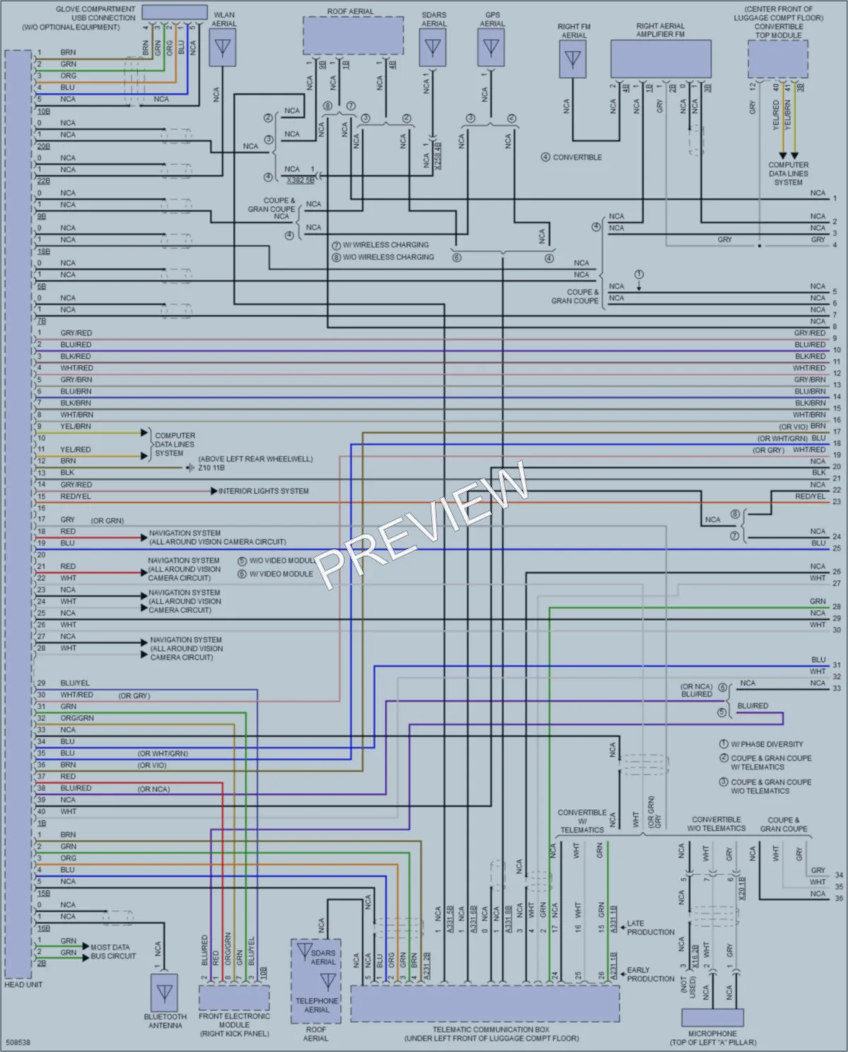 2016 BMW 435i Radio wiring diagram preview