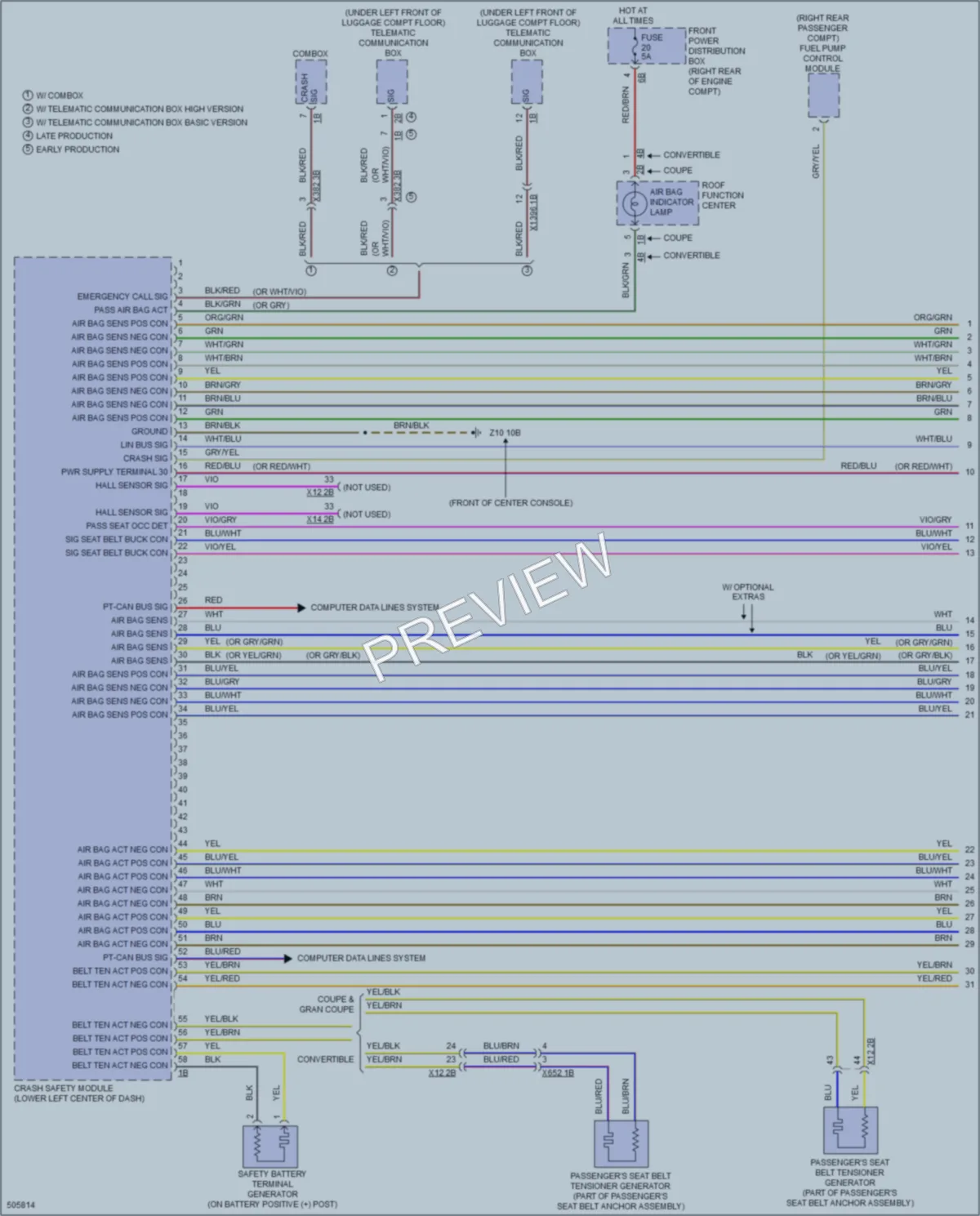 2016 BMW 435i Supplemental Restraints wiring diagram preview