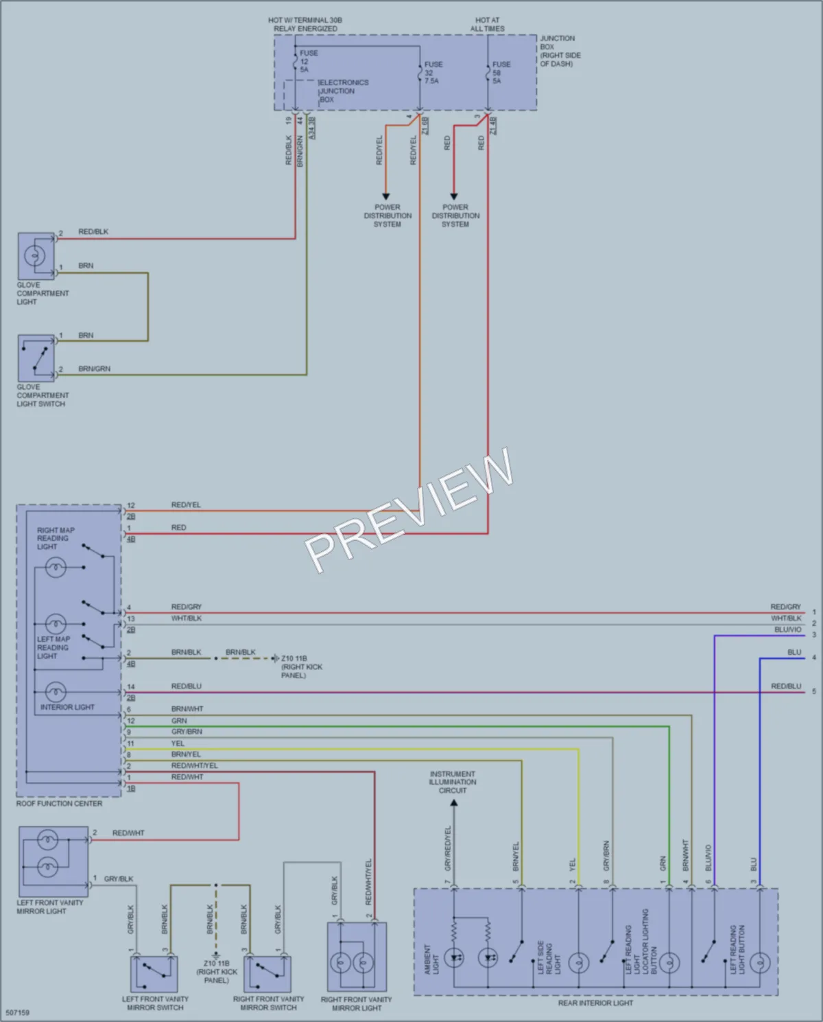 2016 BMW 528i Interior Lights wiring diagram preview