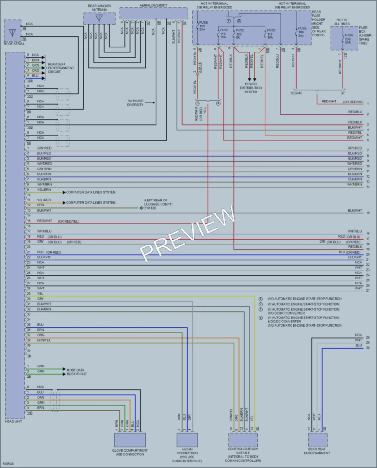 2016 BMW 528i Radio wiring diagram preview
