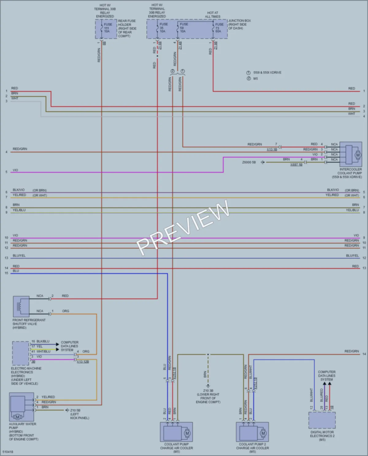 2016 BMW 535i Air Conditioning wiring diagram preview