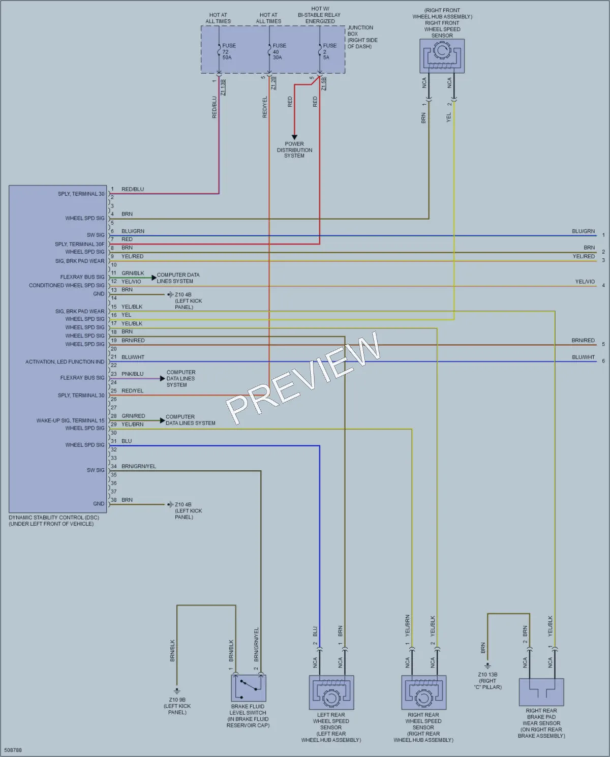 2016 BMW 535i Anti Lock Brakes wiring diagram preview