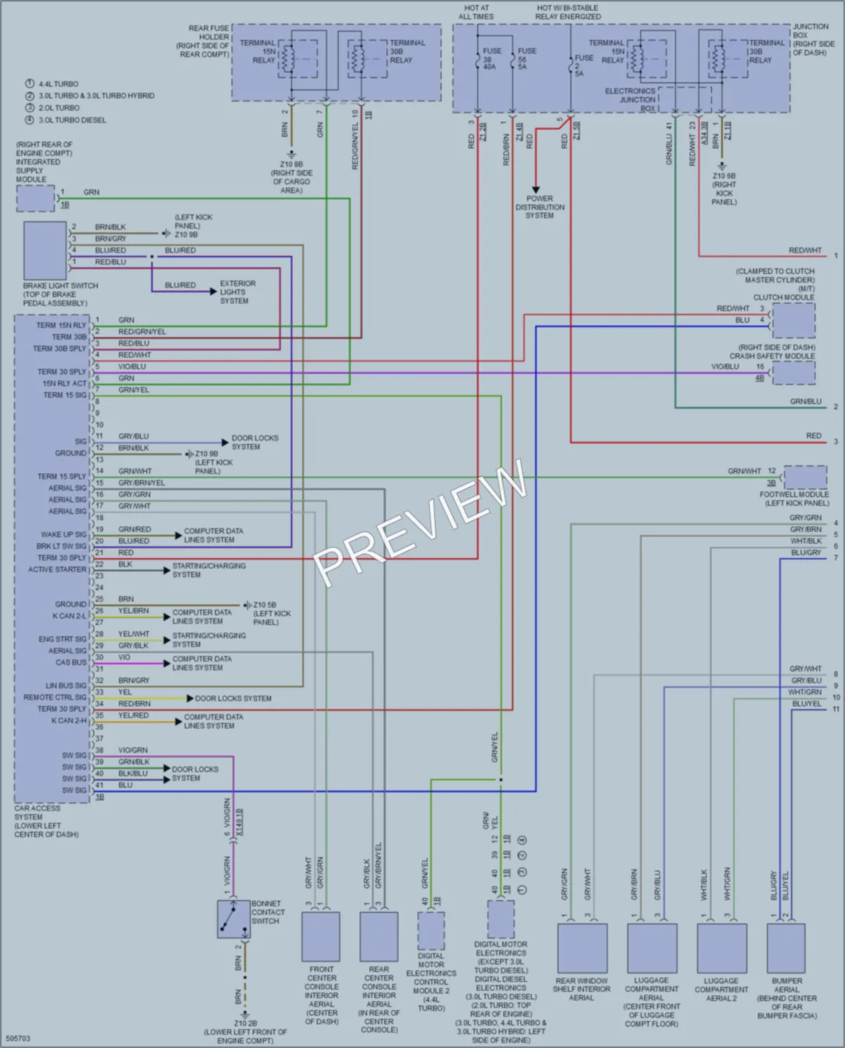 2016 BMW 535i Anti Theft wiring diagram preview