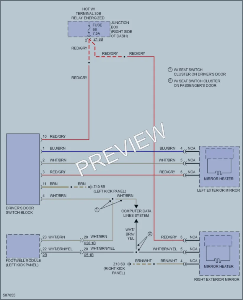 2016 BMW 535i Defoggers wiring diagram preview