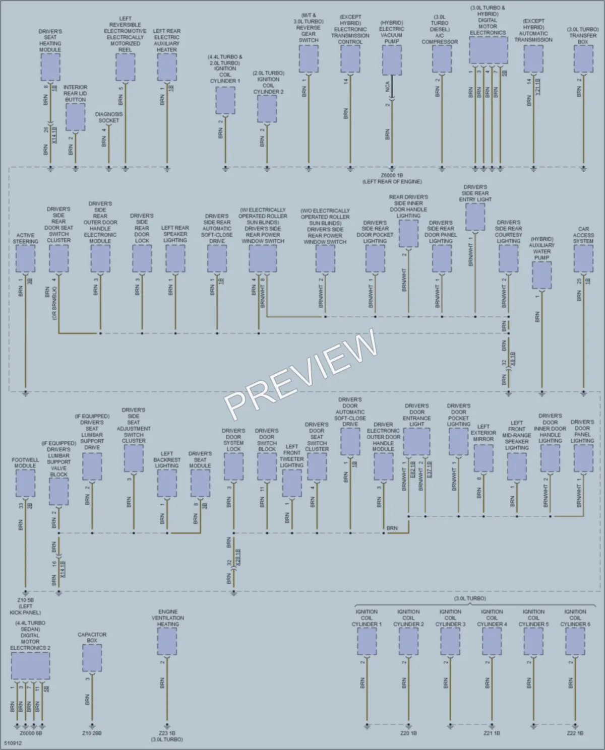 2016 BMW 535i Ground Distribution wiring diagram preview