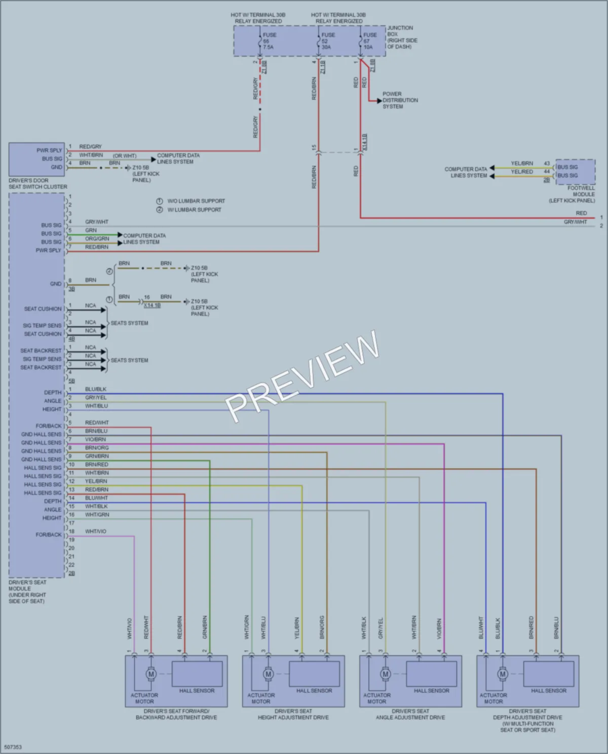 2016 BMW 550i Memory Systems wiring diagram preview