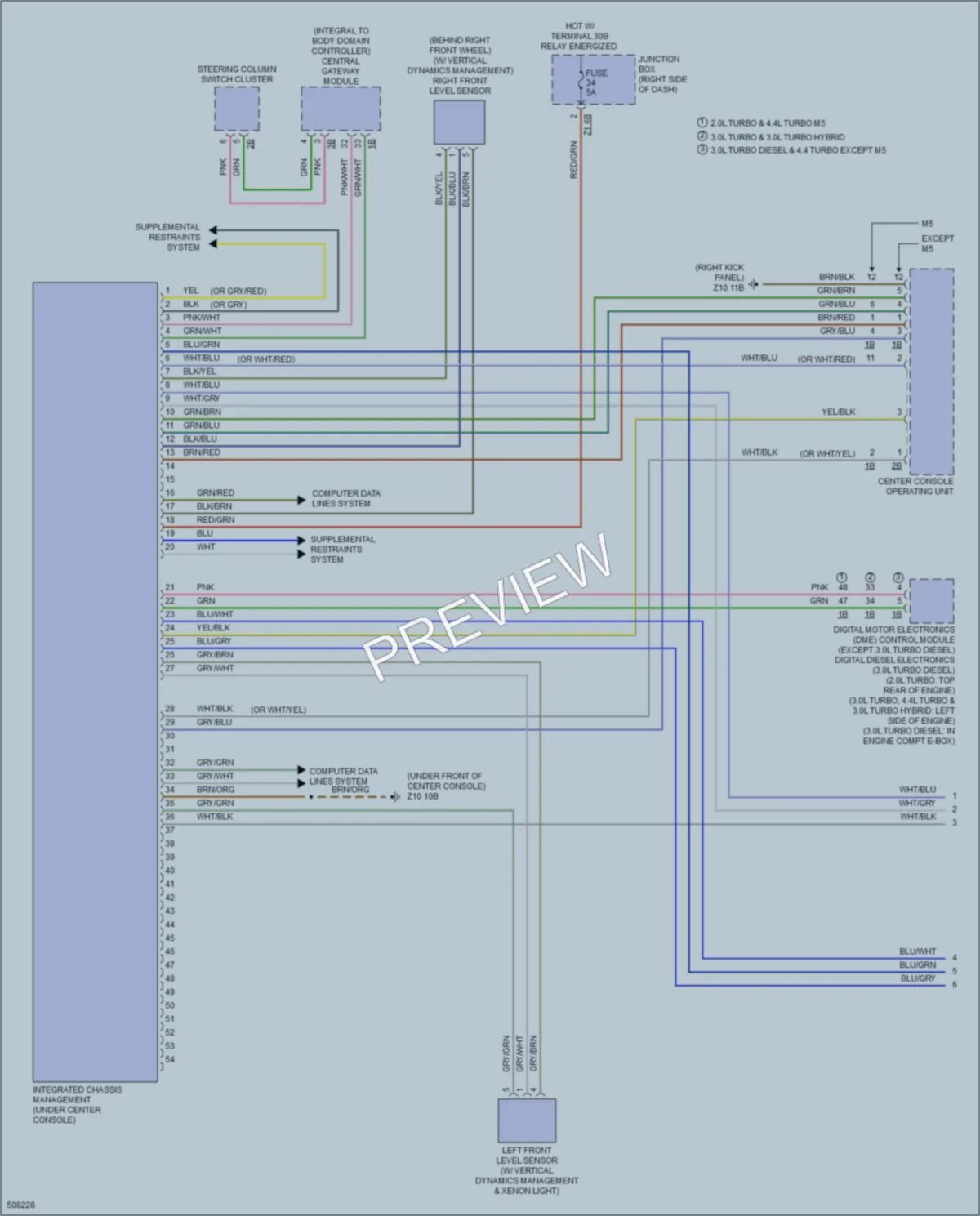 2016 BMW 550iGranTurismo Electronic Suspension wiring diagram preview