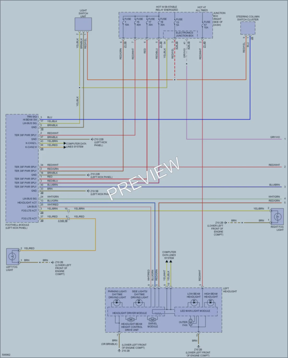 2016 BMW 550iGranTurismo Headlights wiring diagram preview