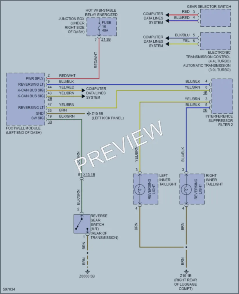 2016 BMW 650i Exterior Lights wiring diagram preview