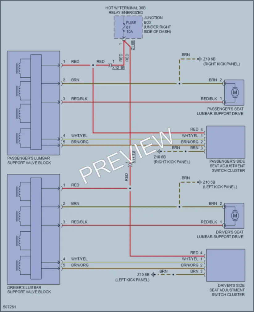 2016 BMW 650i Power Seats wiring diagram preview