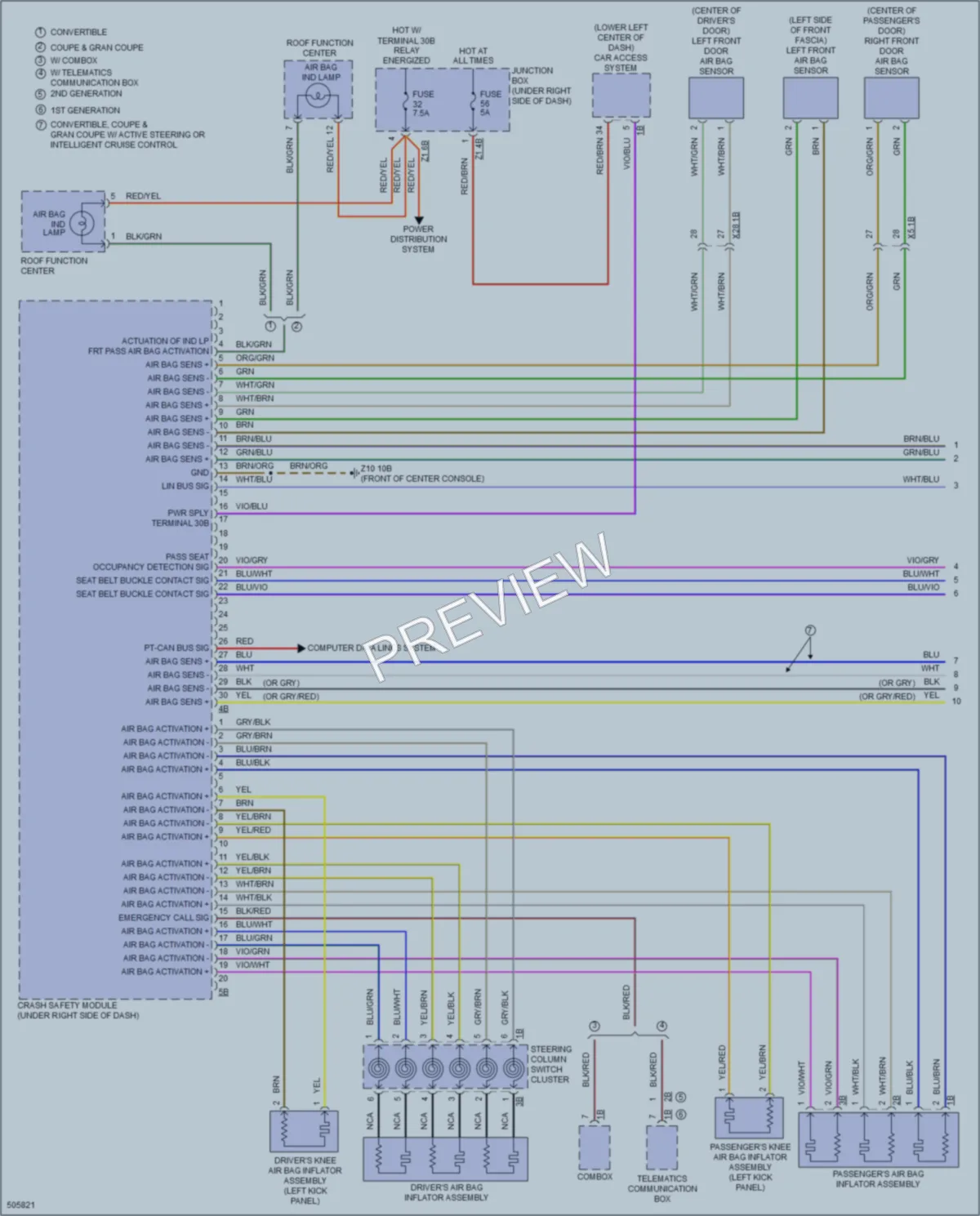 2016 BMW 650i Supplemental Restraints wiring diagram preview