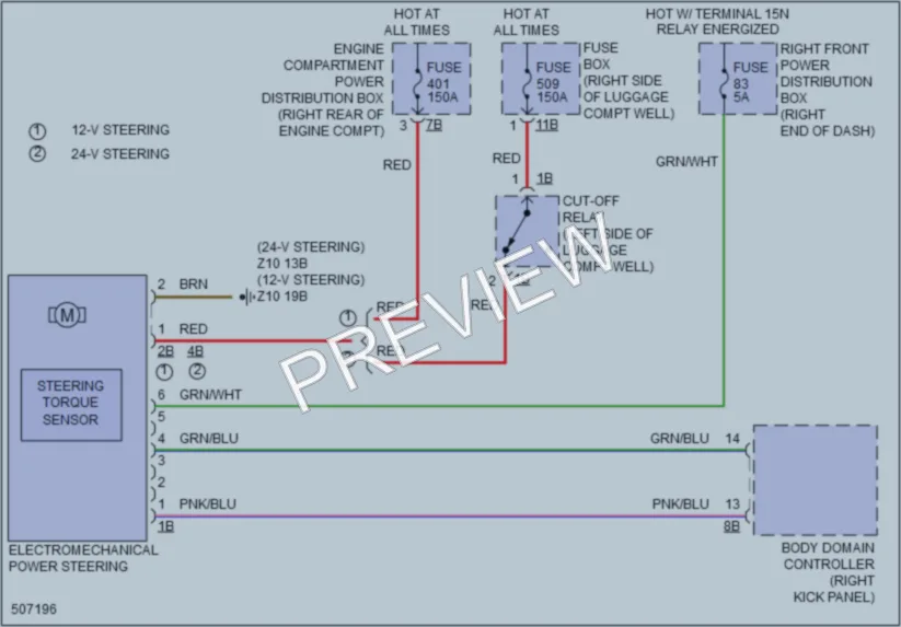 2016 BMW 740i Electronic Power Steering wiring diagram preview