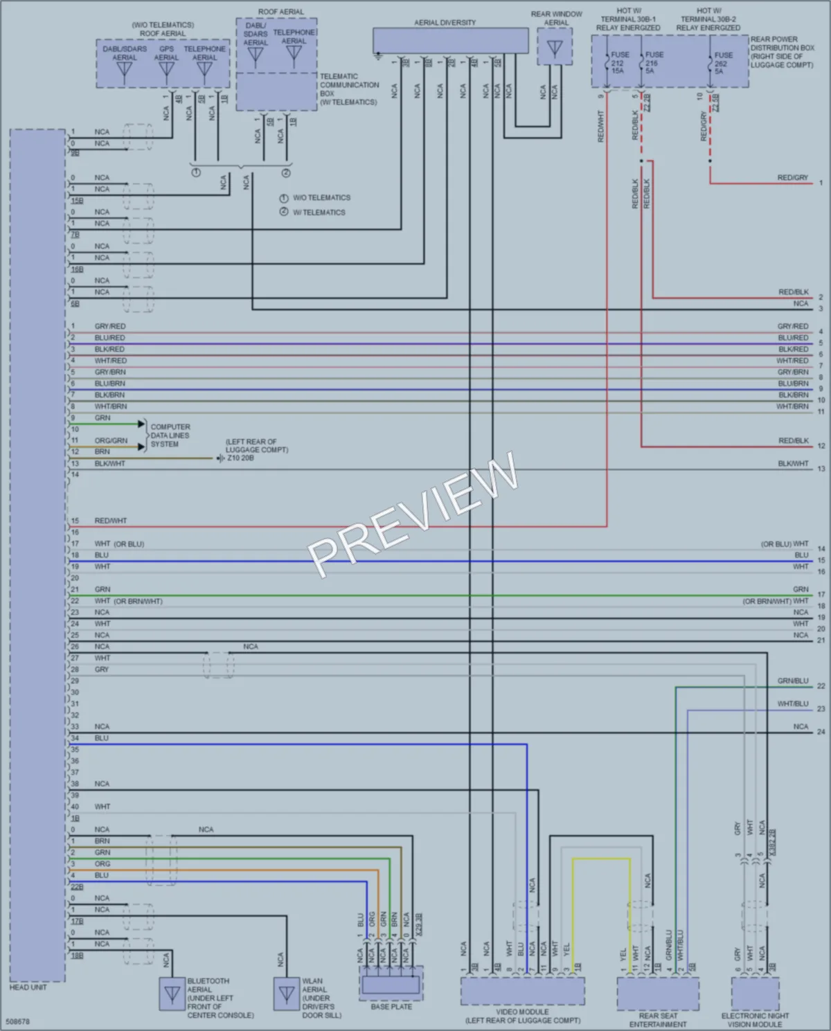 2016 BMW 740i Radio wiring diagram preview