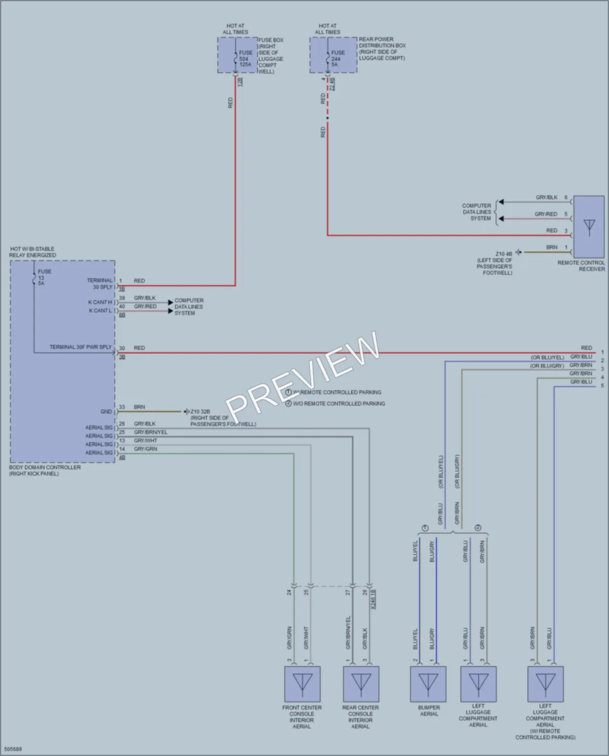 2016 BMW 750Li Anti Theft wiring diagram preview