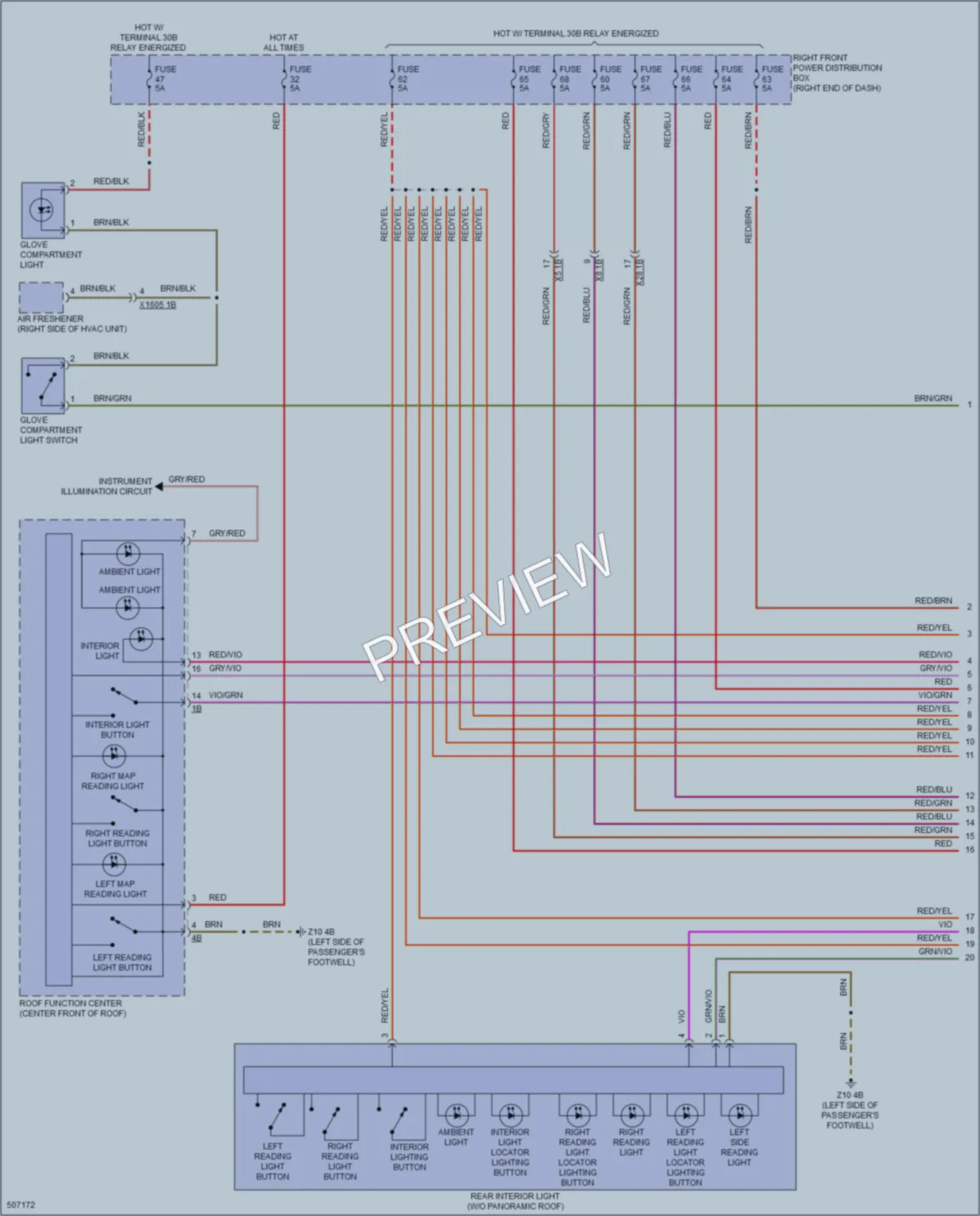 2016 BMW 750Li Interior Lights wiring diagram preview
