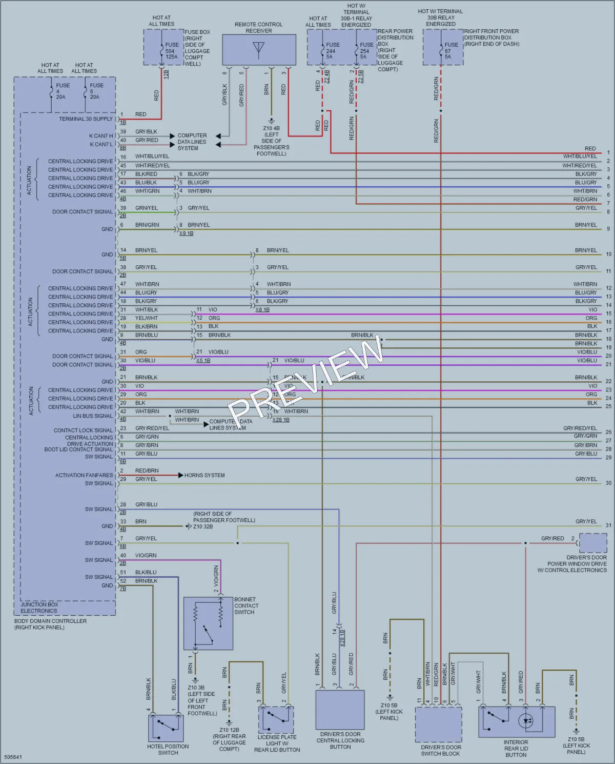 2016 BMW 750Li Power Door Locks wiring diagram preview