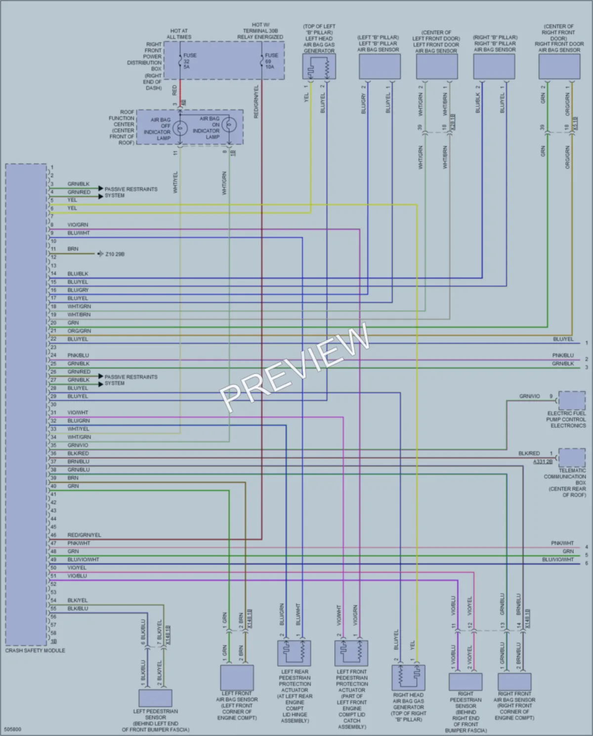 2016 BMW 750Li Supplemental Restraints wiring diagram preview