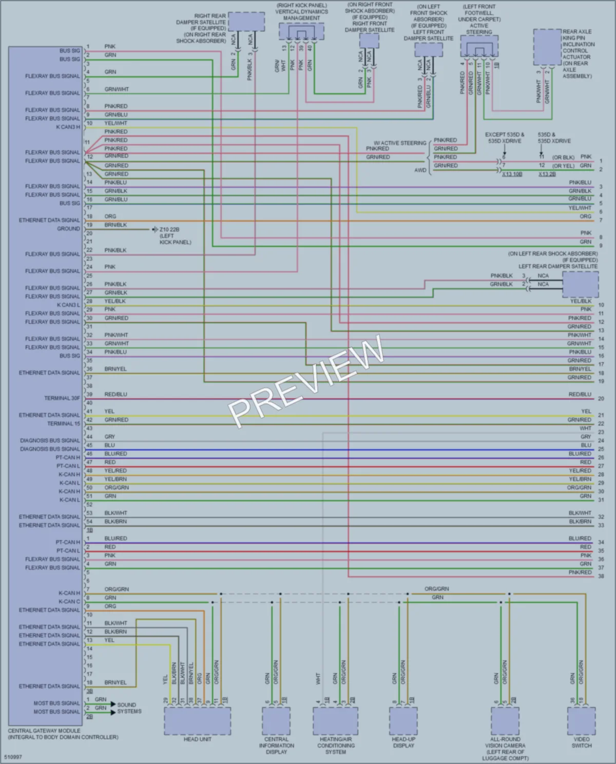 2016 BMW ActiveHybrid5 Computer Data Lines wiring diagram preview