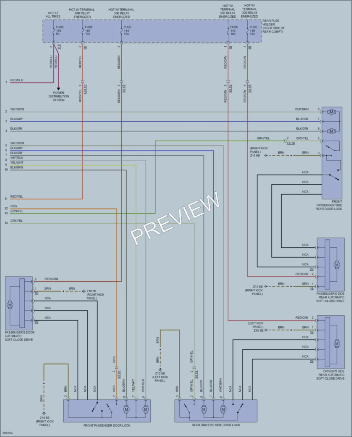 2016 BMW ActiveHybrid5 Power Door Locks wiring diagram preview