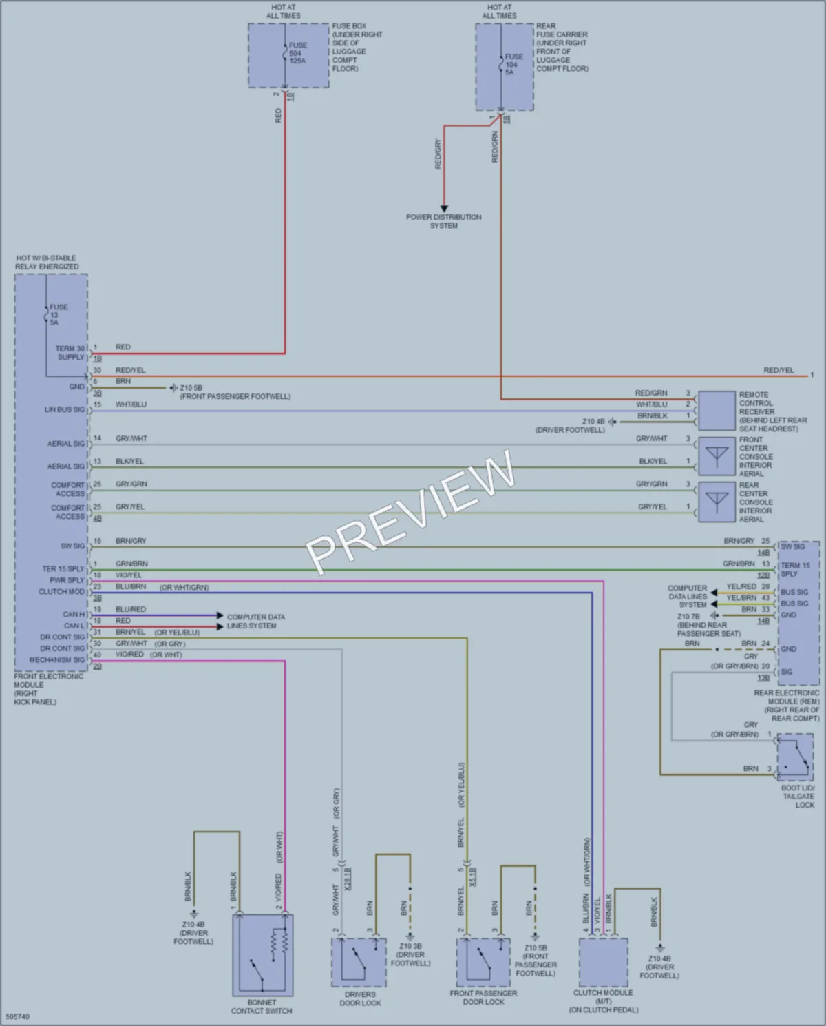 2016 BMW M235i Anti Theft wiring diagram preview