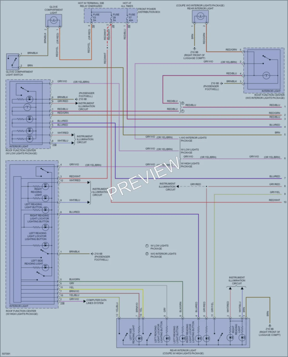 2016 BMW M235i Interior Lights wiring diagram preview
