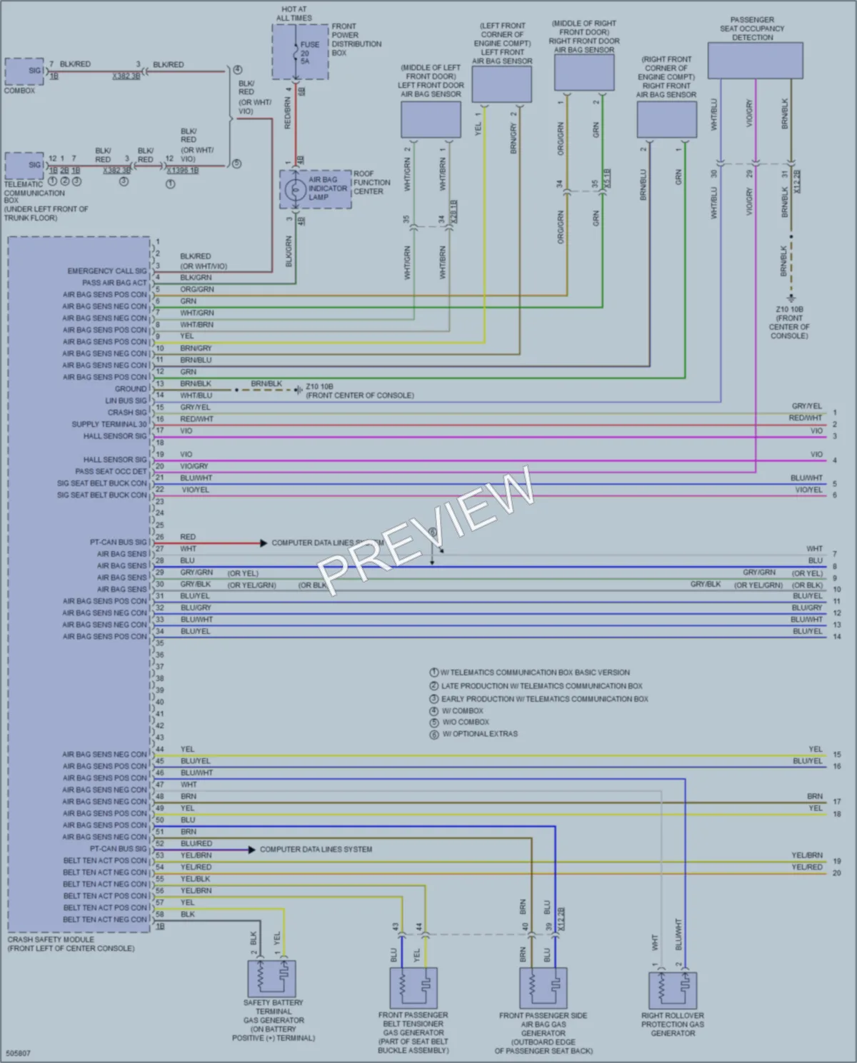 2016 BMW M235i Supplemental Restraints wiring diagram preview
