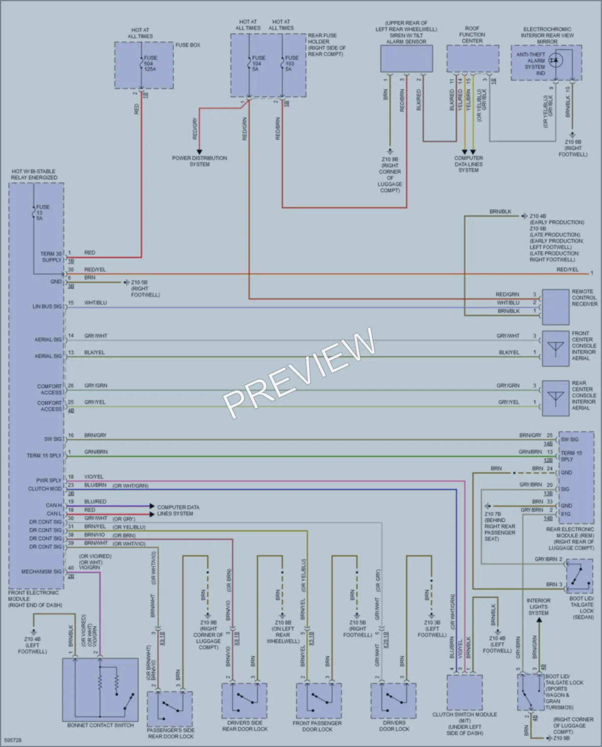 2016 BMW M3 Anti Theft wiring diagram preview