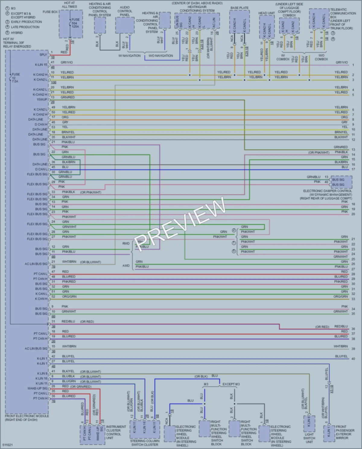 2016 BMW M3 Computer Data Lines wiring diagram preview