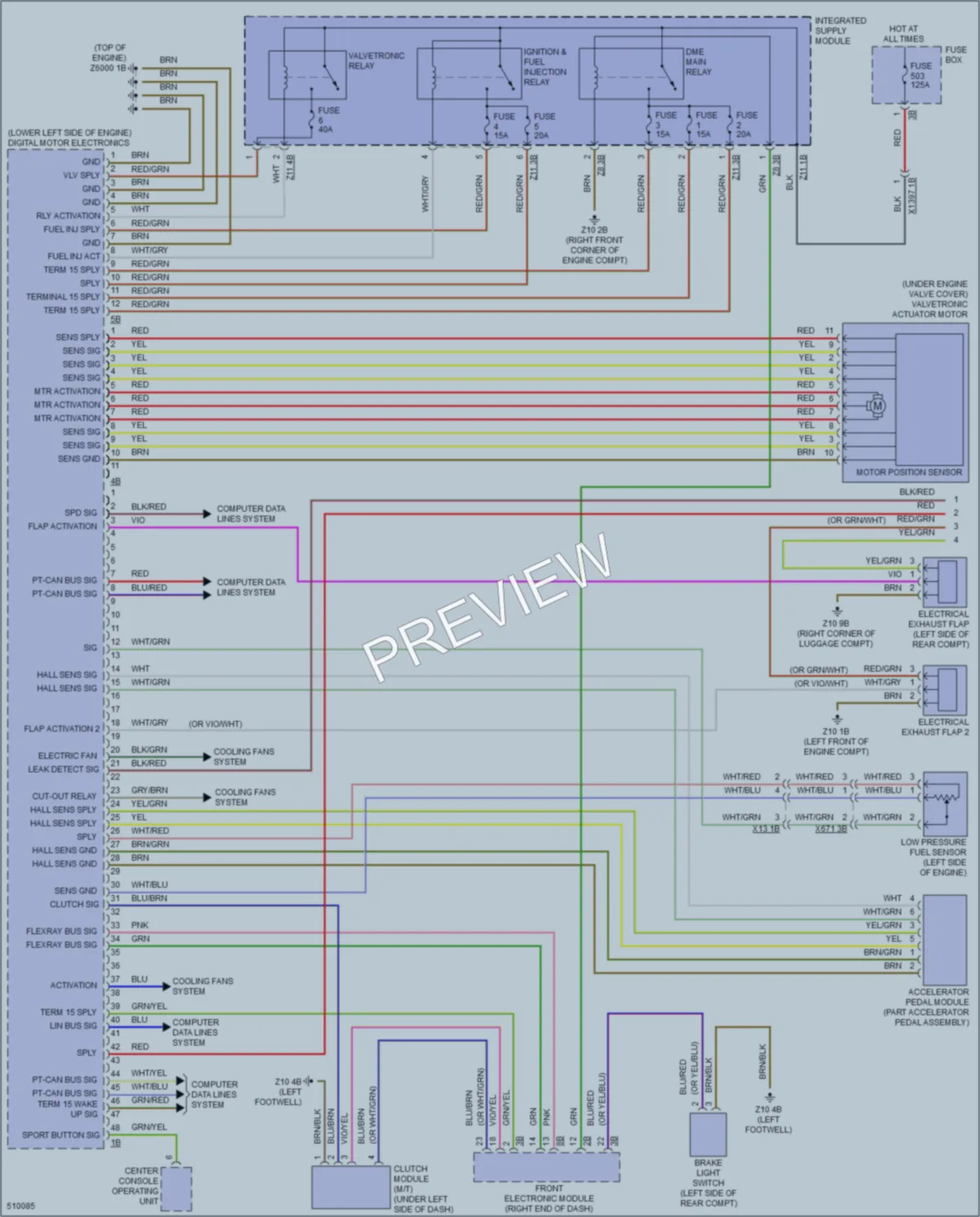 2016 BMW M3 Engine Performance wiring diagram preview