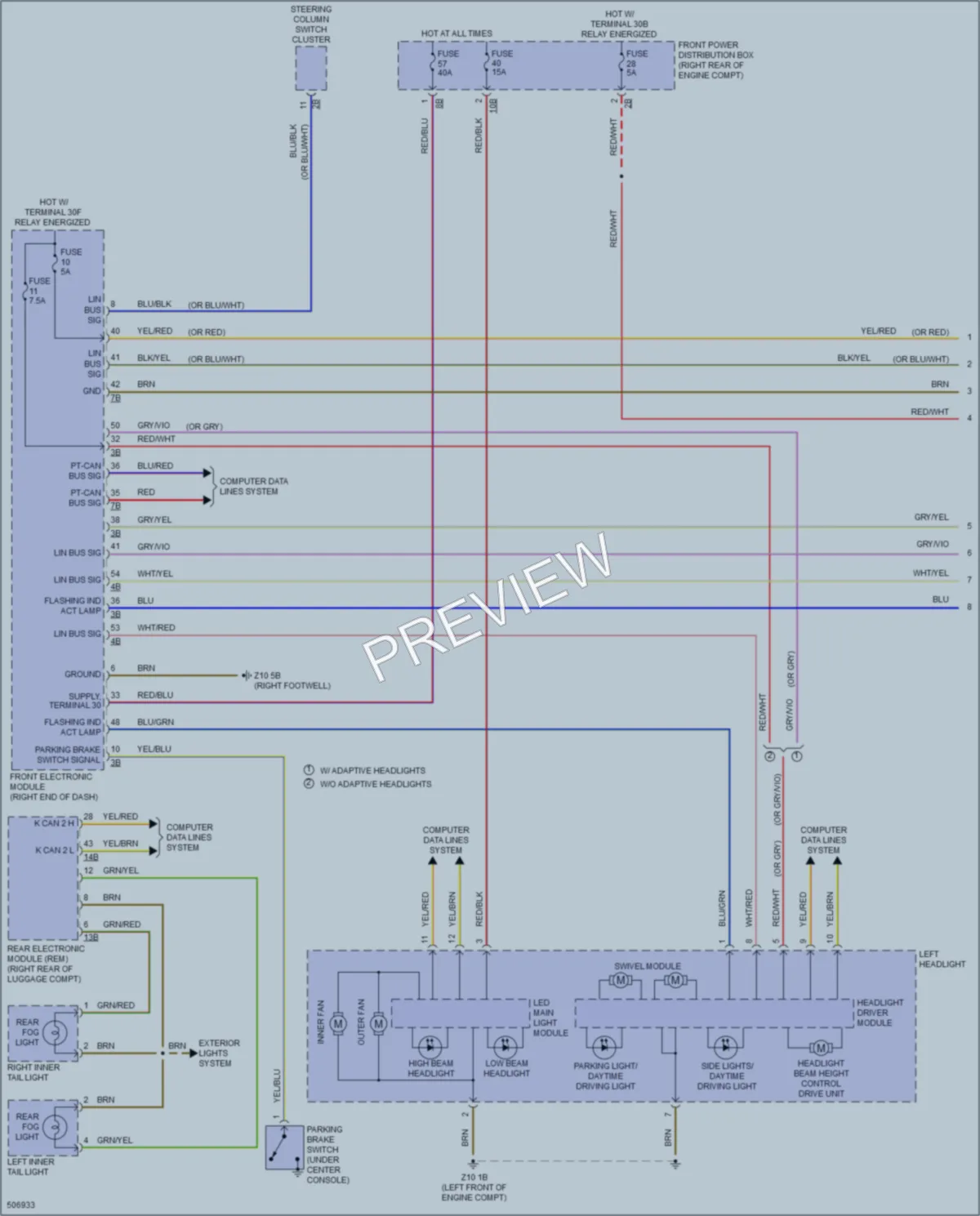 2016 BMW M3 Headlights wiring diagram preview