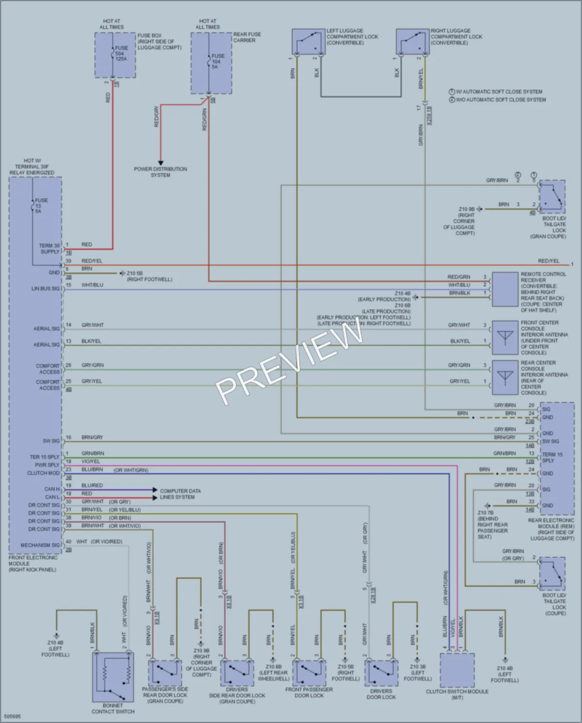 2016 BMW M4 Anti Theft wiring diagram preview