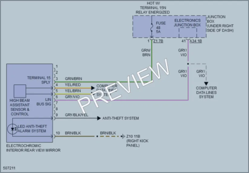 2016 BMW M6GranCoupe Power Mirrors wiring diagram preview