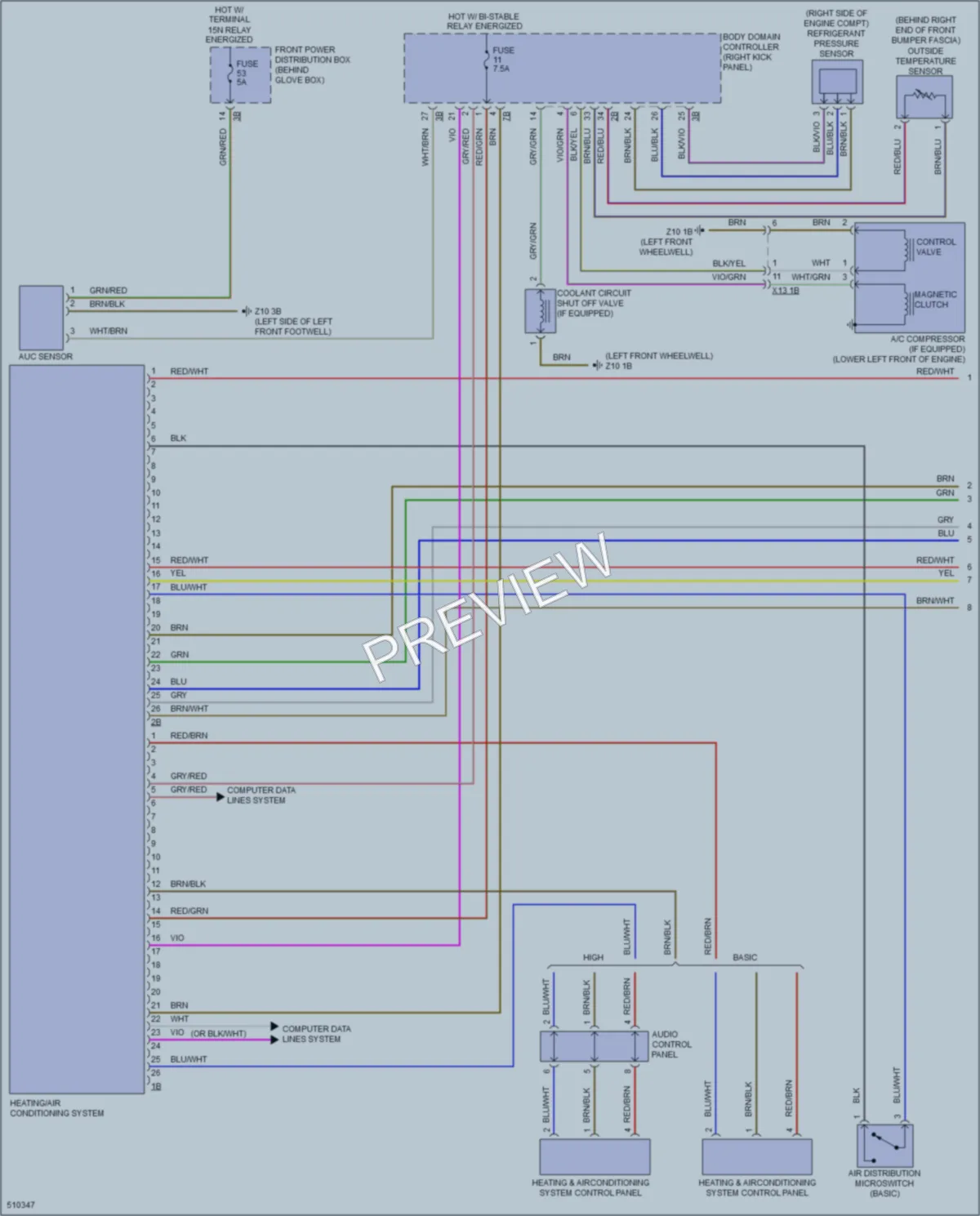 2016 BMW X1 Air Conditioning wiring diagram preview