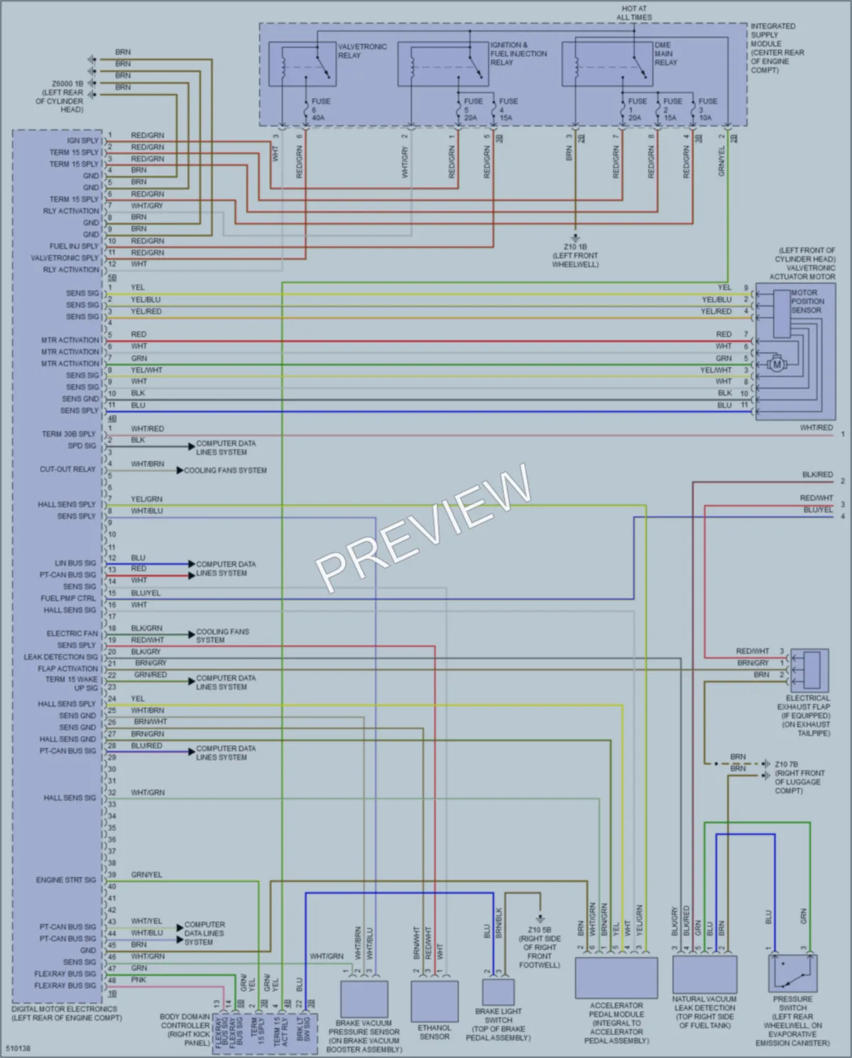 2016 BMW X1 Engine Performance wiring diagram preview