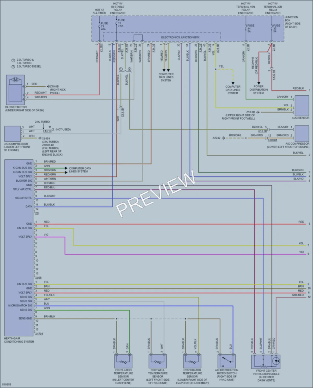 2016 BMW X3 Air Conditioning wiring diagram preview