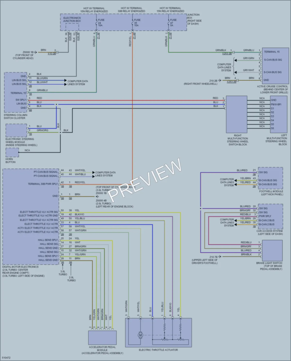 2016 BMW X3 Cruise Control wiring diagram preview
