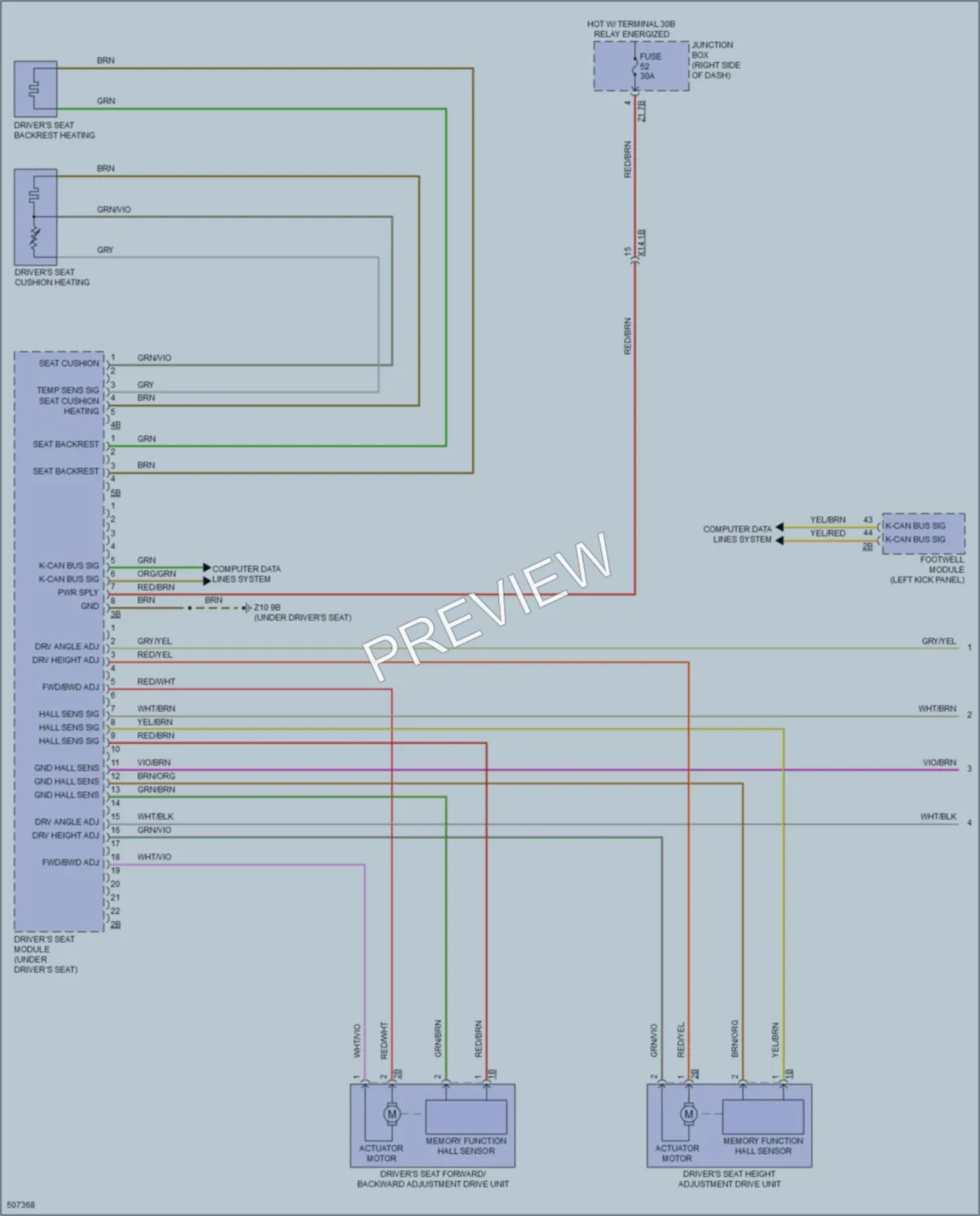 2016 BMW X3 Memory Systems wiring diagram preview