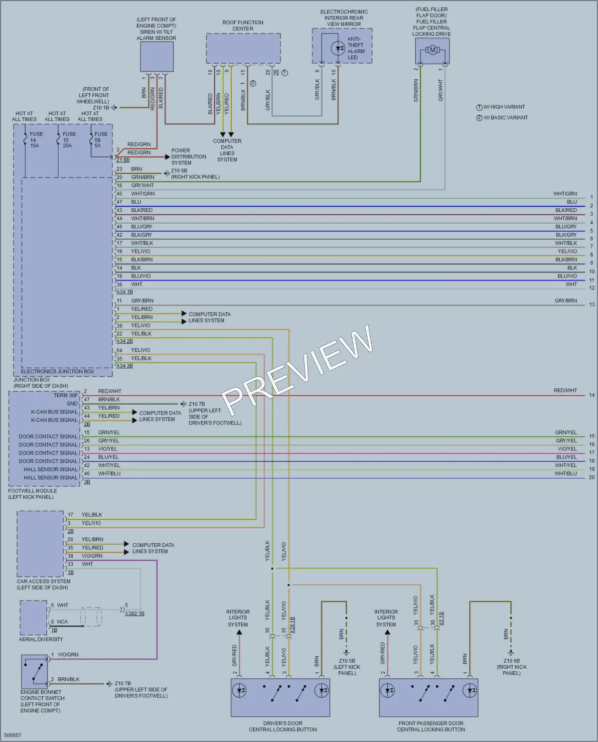 2016 BMW X3 Power Door Locks wiring diagram preview