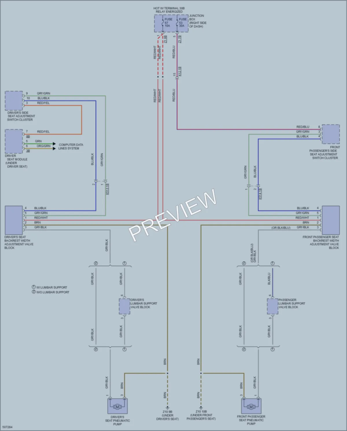 2016 BMW X3 Power Seats wiring diagram preview