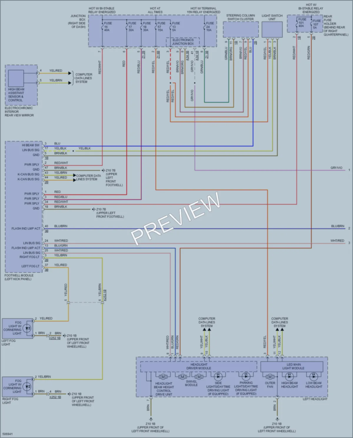 2016 BMW X4 Headlights wiring diagram preview