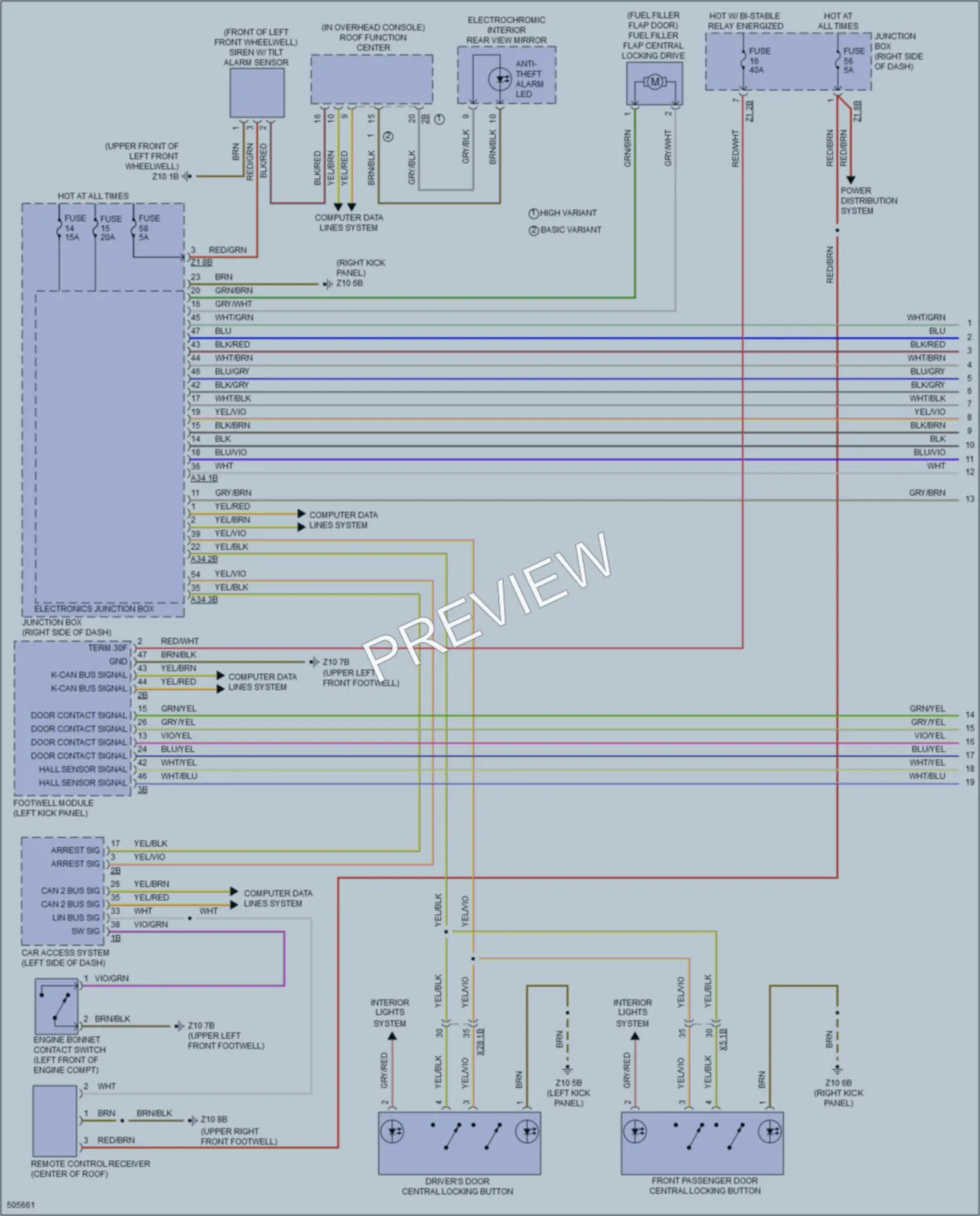 2016 BMW X4 Power Door Locks wiring diagram preview