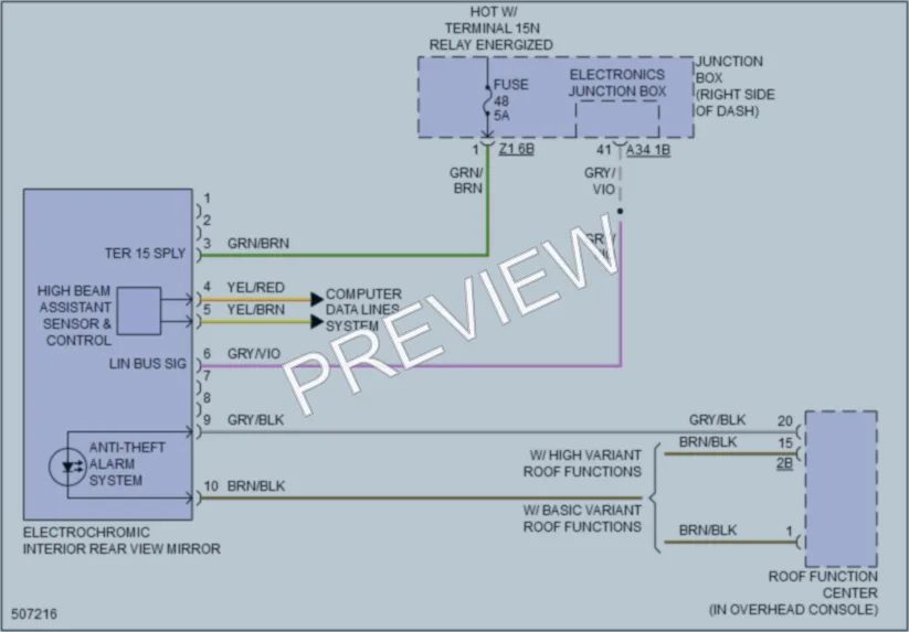 2016 BMW X4 Power Mirrors wiring diagram preview