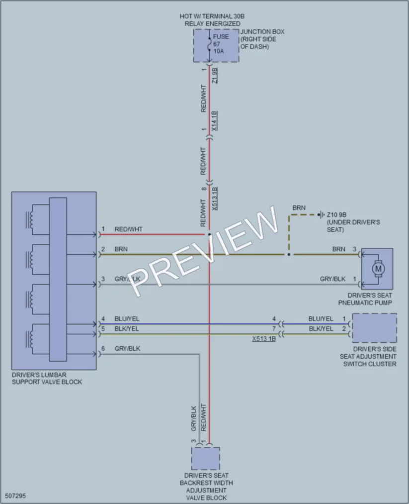2016 BMW X4 Power Seats wiring diagram preview