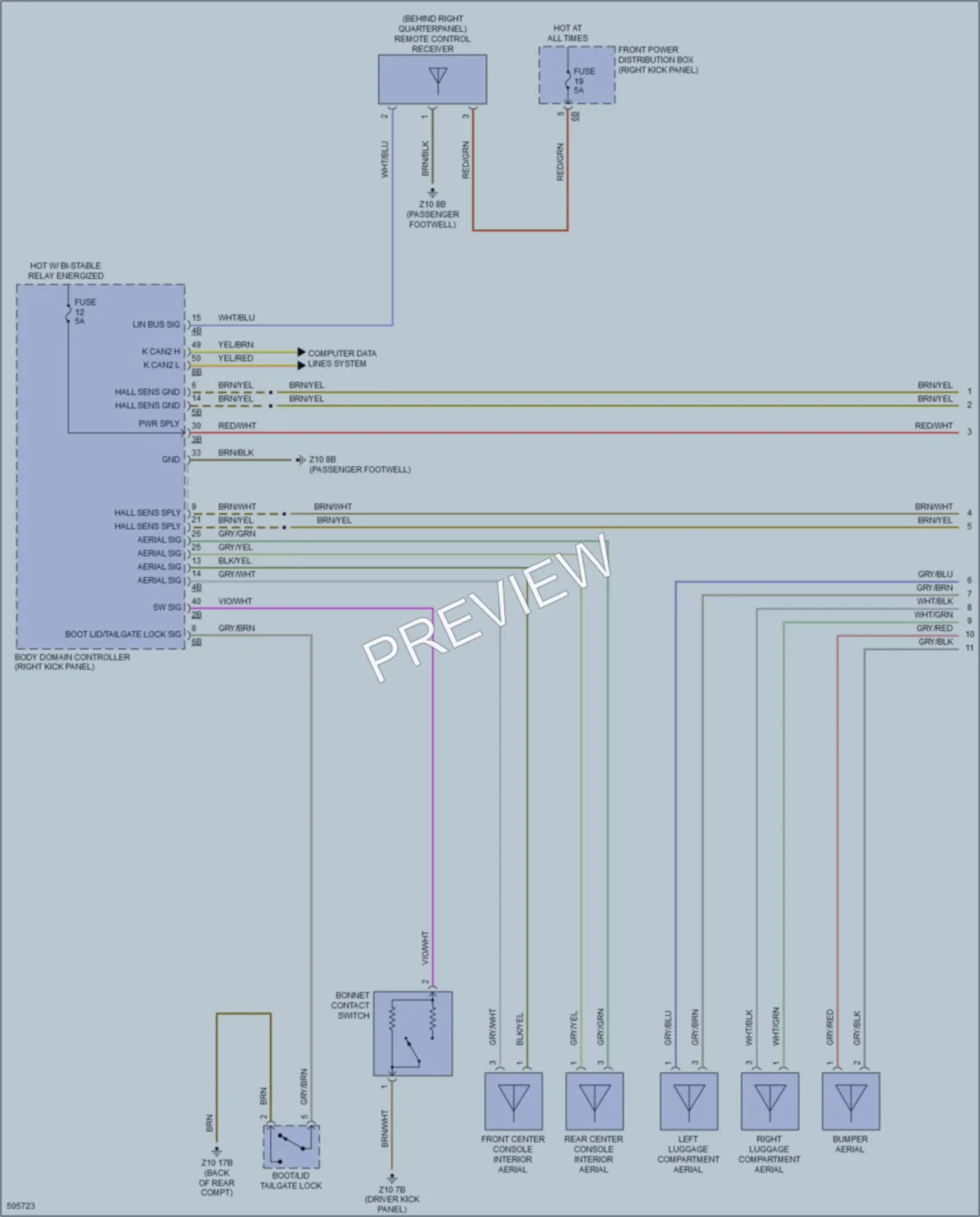 2016 BMW X5 Anti Theft wiring diagram preview